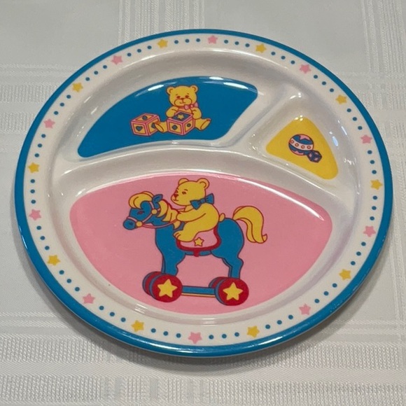 Children’s Compartment Plate with Teddy Bears - Picture 1 of 3